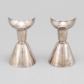 Ljusstakar, 2 par, silver, GAB, Stockholm 1965 resp Tesi, Göteborg 1974.