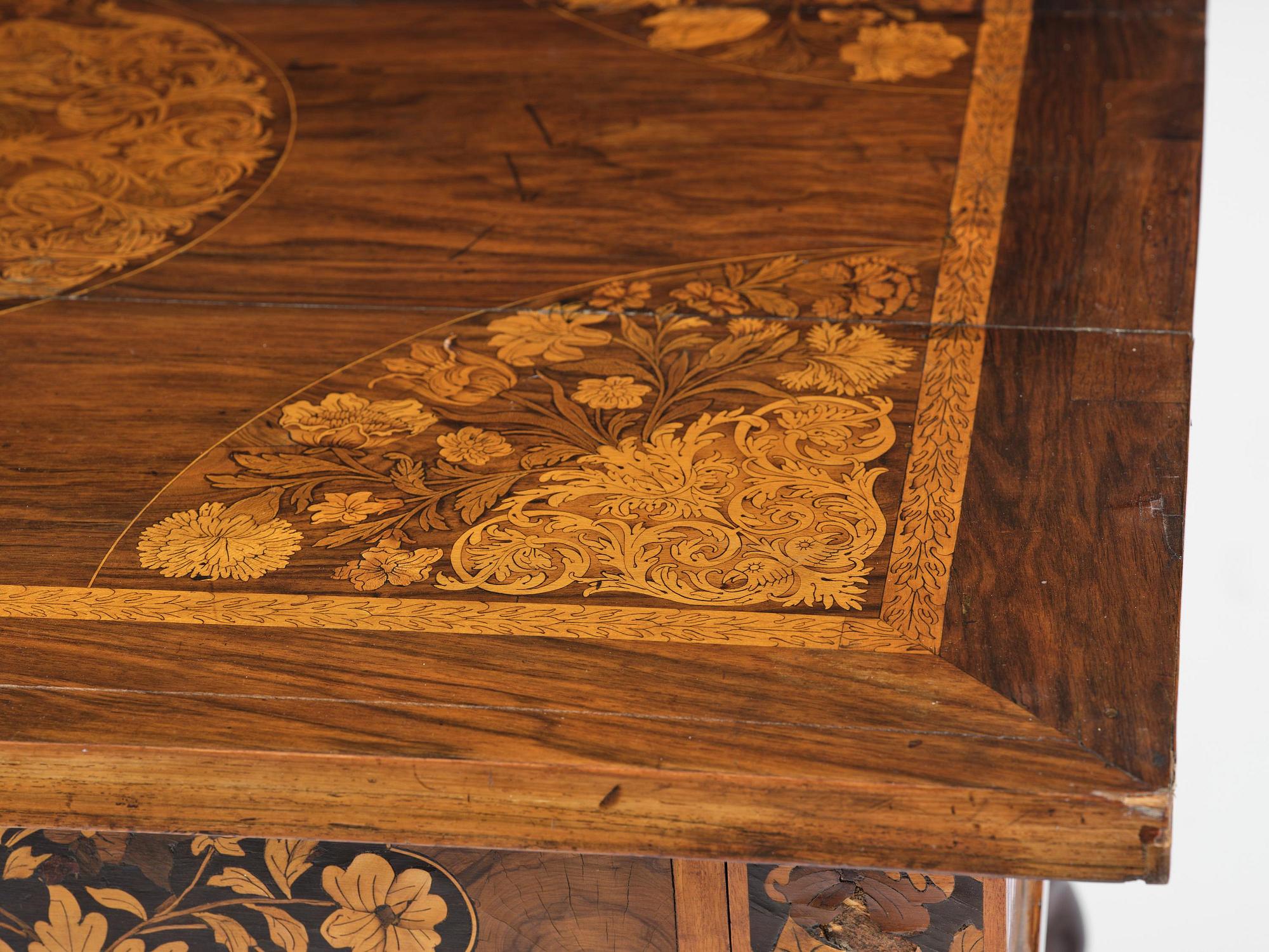A Dutch baroque 'blumen marquetrie' table, early 18th century.