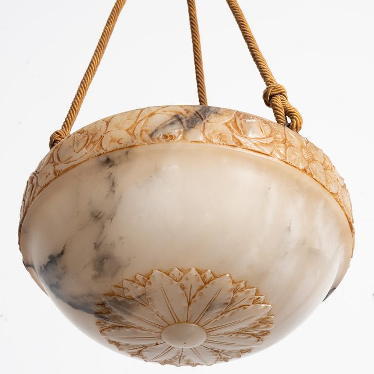 An alabaster ceiling lamp, 1920s.