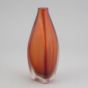 Venini, an engraved glass bottle, Murano, Italy post 1950.