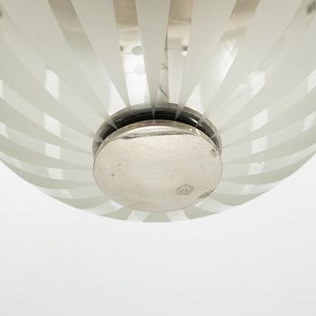 A chrome and glass ceiling light, 1930's.