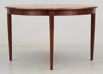 A Niels Ole Møller palisander dining table and nine chairs, J.L. Møller, Denmark 1950's-60's.