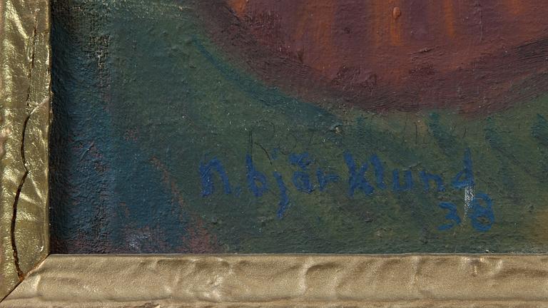 OKÄND KONSTNÄR, olja på duk, sign N Björklund.