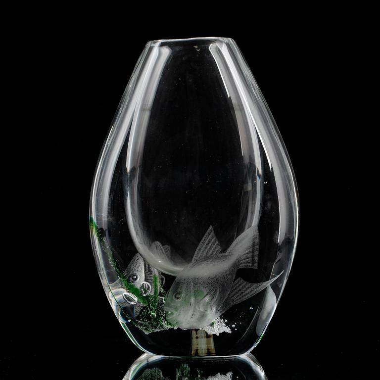 VAS, glas, Vicke Lindstrand, Kosta. 1900-talets mitt.