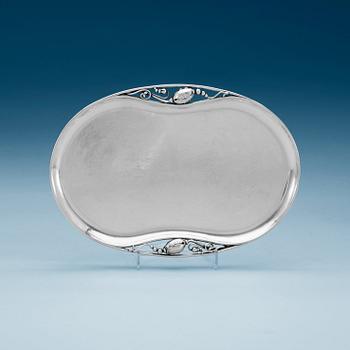 710. A Georg Jensen sterling 'Blossom' tray, Copenhagen 1945-77.