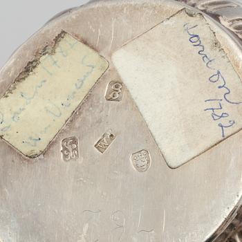 BÄGARE, silver, London, England, 1780-tal. Vikt 280 g.