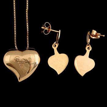 HÄNGE MED KEDJA OCH ÖRHÄNGEN, 18K guld, Pernilla Wiberg, Alton. Total vikt ca 5 g.