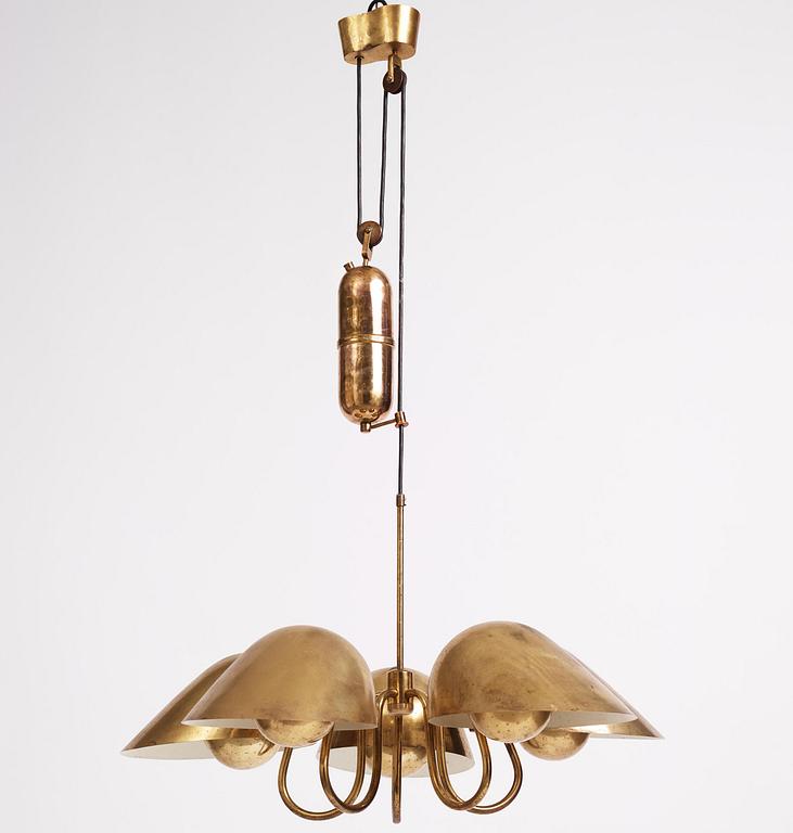 Carl-Axel Acking, a rare ceiling lamp model "1164", Bröderna Malmströms Metallvarufabrik, Malmö, 1940-50s.