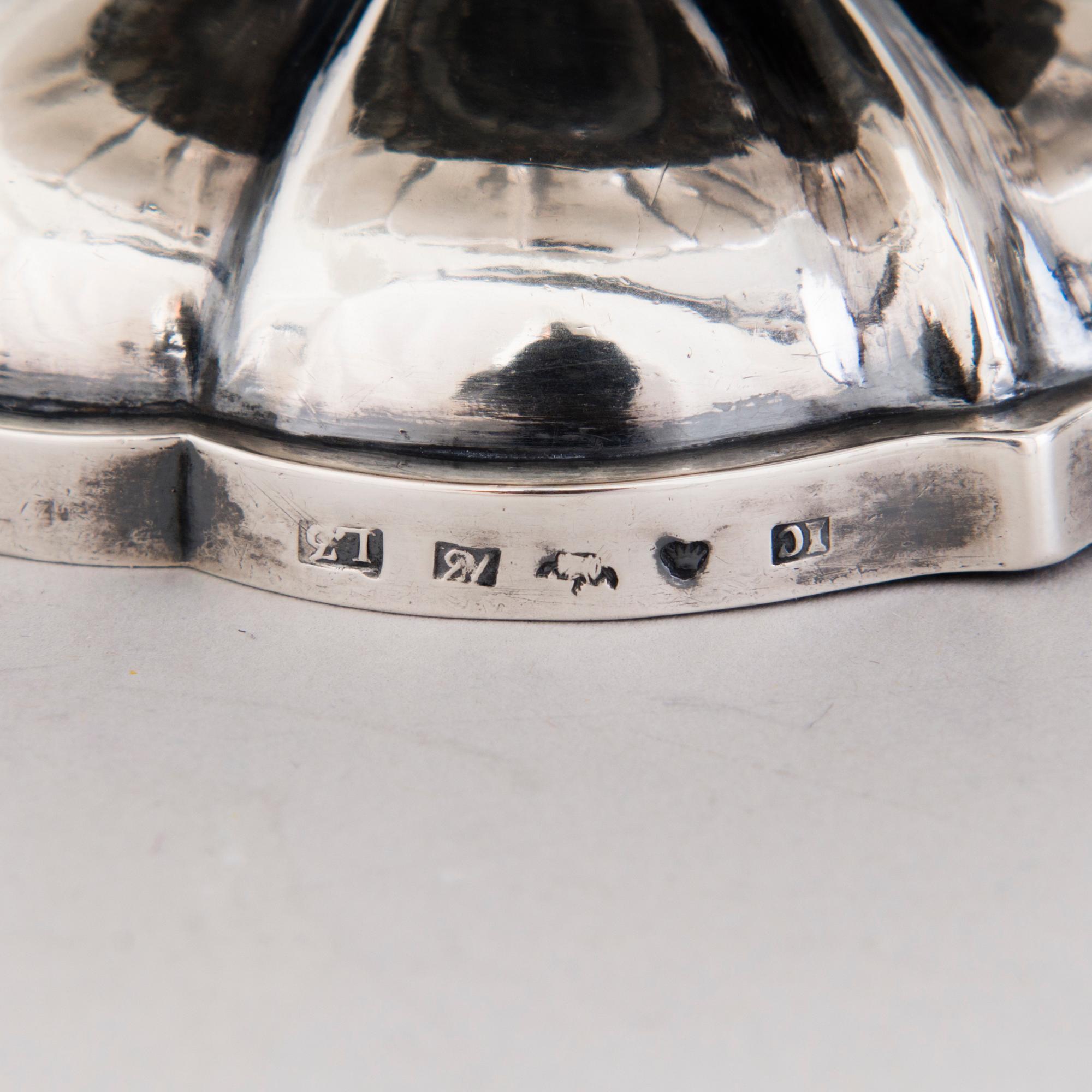 A silver sugar bowl and cream jug, mark of Johan Niclas Chorin, Kokkola and Anders Johan Holming, Hämeenlinna 1892.