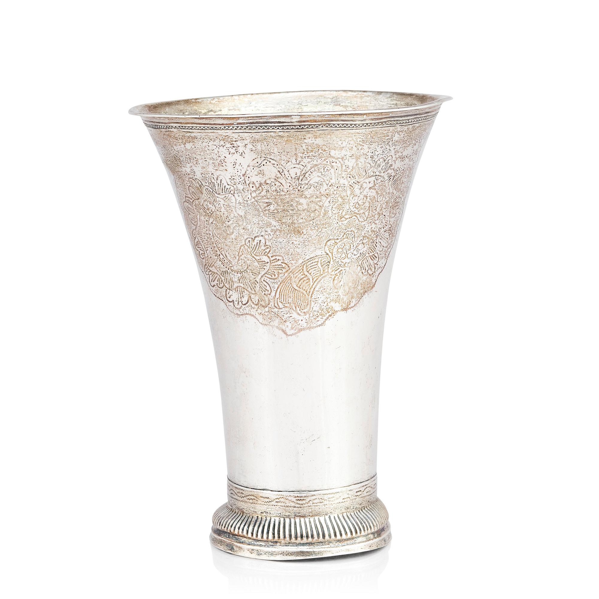 A Swedish 18th century parcel-gilt silver beaker, mark of Petter Gillberg, Varberg 1791.