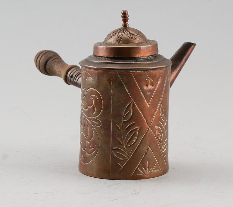 CHOKLADKANNA, koppar, 1800-tal.