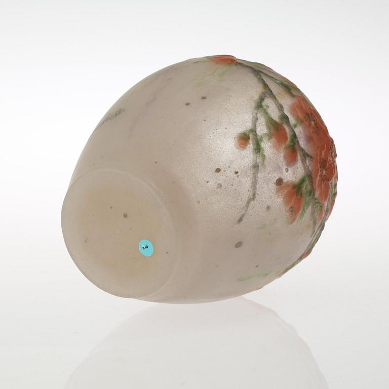 A Gabriel Argy-Rousseau 'Peach Blossom' pâte de verre vase, France ca 1920.