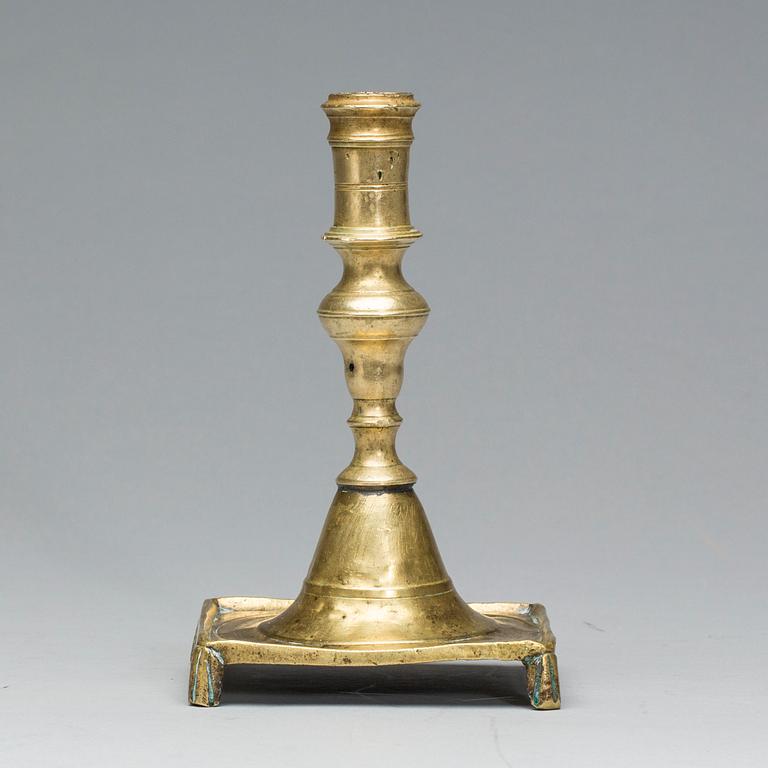 LJUSSTAKE, mässing, 1700-tal.
