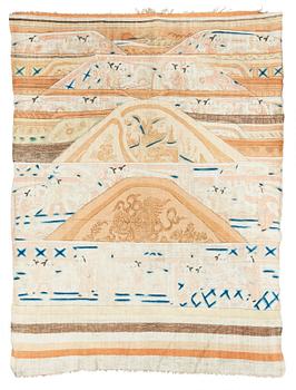 109. A PAINTED TEXTILE, a semi-antique Chinese, 202 x 150,5 cm.
