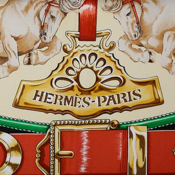 SCARF, siden, "Chevaux de trait", design Laurence Bourthoumieux, Hermès, Paris.