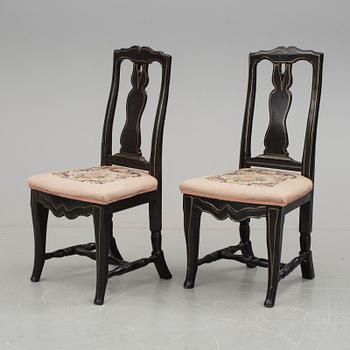 STOLAR, ett par, barockstil, 1800-tal.