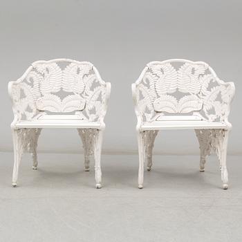 SOFFA, 2 FÅTÖLJER, "Ormbunke", Melins Anderstorp, 1900-talets andra hälft.