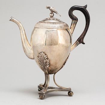 JOHAN CARLSSON, kaffekanna, silver, empire, Norrköping, 1822.