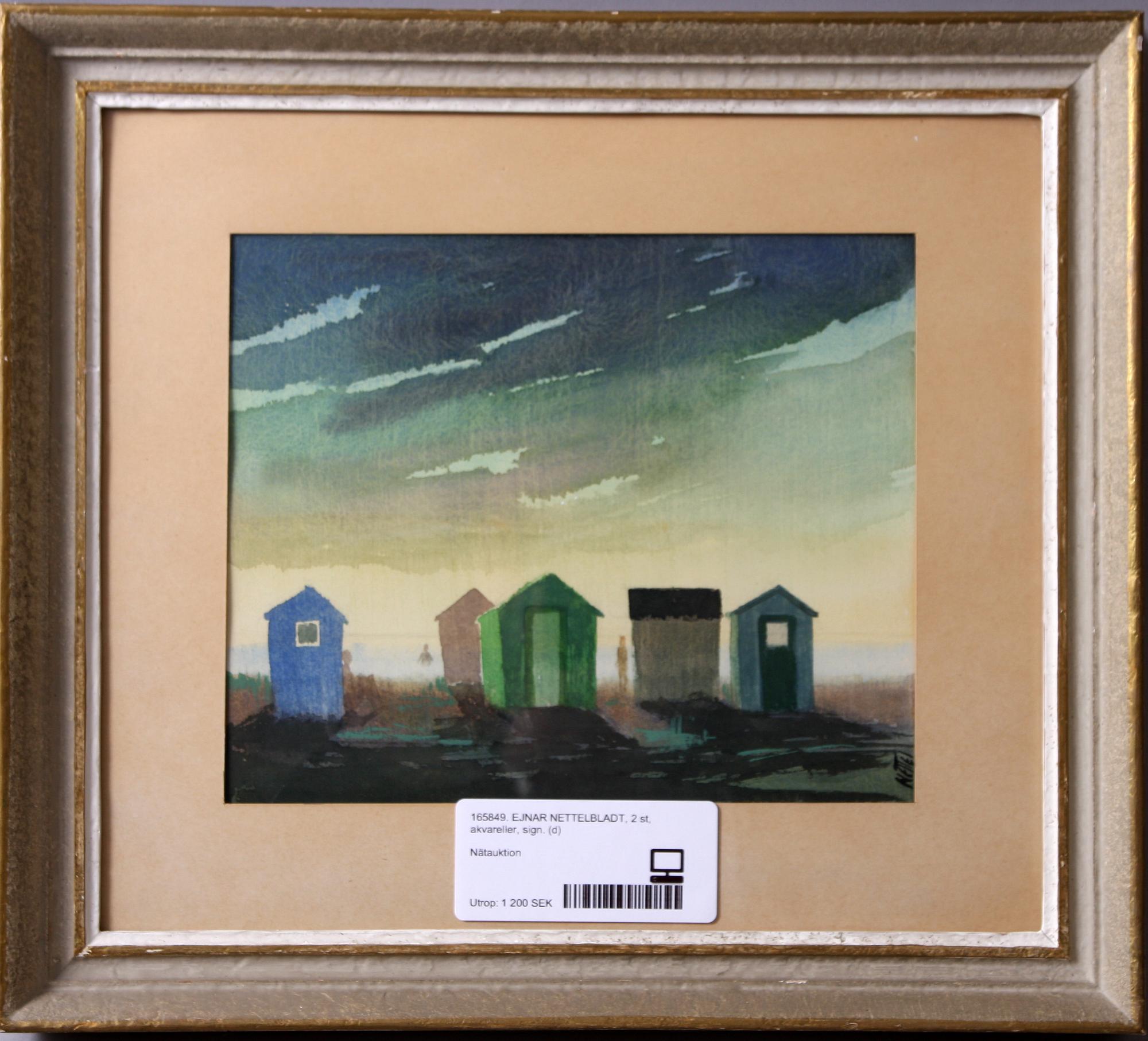 EJNAR NETTELBLADT, akvareller, 2 st, sign.