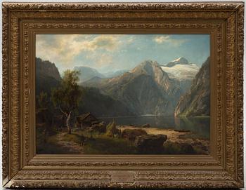 August Wilhelm Leu, oil on canvas, signed and dated 1858.