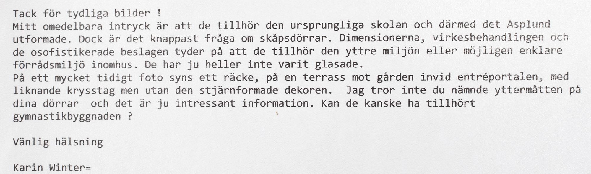 GRINDAR, ett par, Gunnar Asplund.
