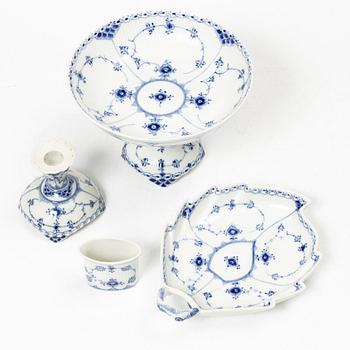 Royal Copenhagen, a 32-piece porcelain 'Blue Fluted' coffee service, mostly half lace, Denmark, 1950's/60's.