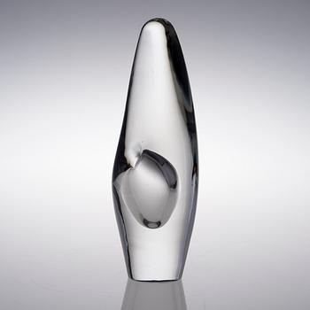 TIMO SARPANEVA, A GLASS SCULPTURE. Orchid. Signed Timo Sarpaneva -54.