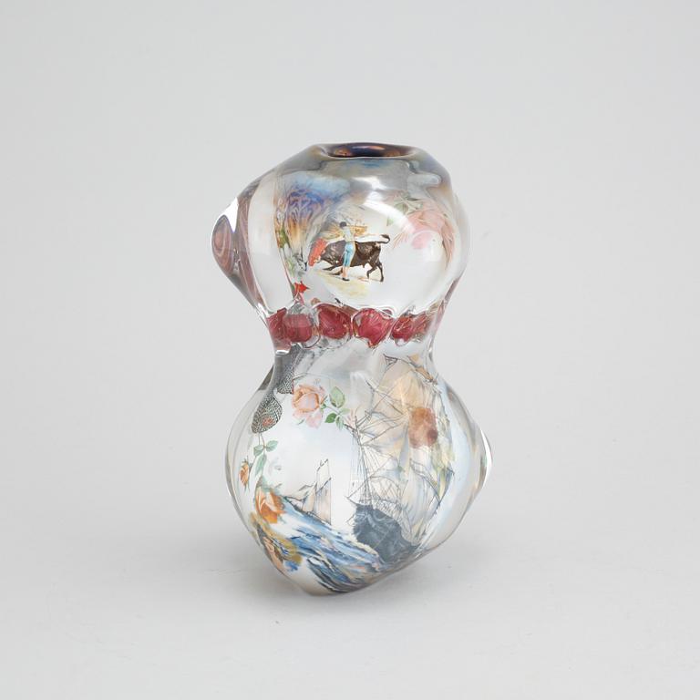 PER B SUNDBERG, a unique glass vase from Orrefors, signed, numbered and dated 2003.