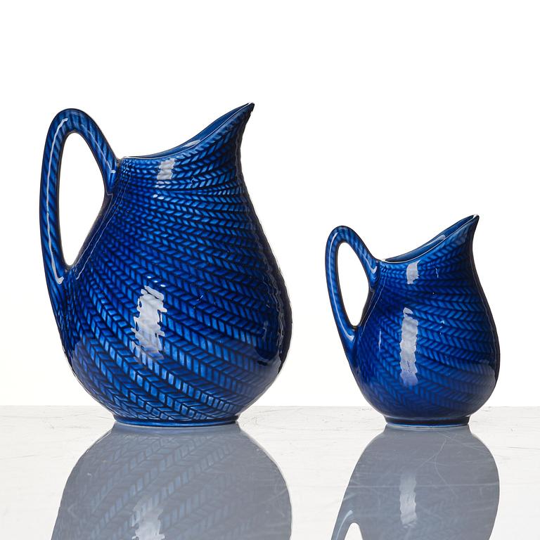 Hertha Bengtson, a 'Blå Eld' 6 pieces tea service, Rörstrand, Sweden 1951-71.