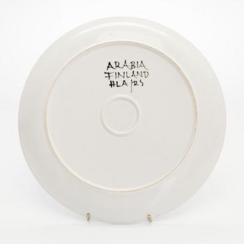 Hilkka-Liisa Ahola, a ceramic serving dish and ten side plates, signed HLA, Arabia Finland.