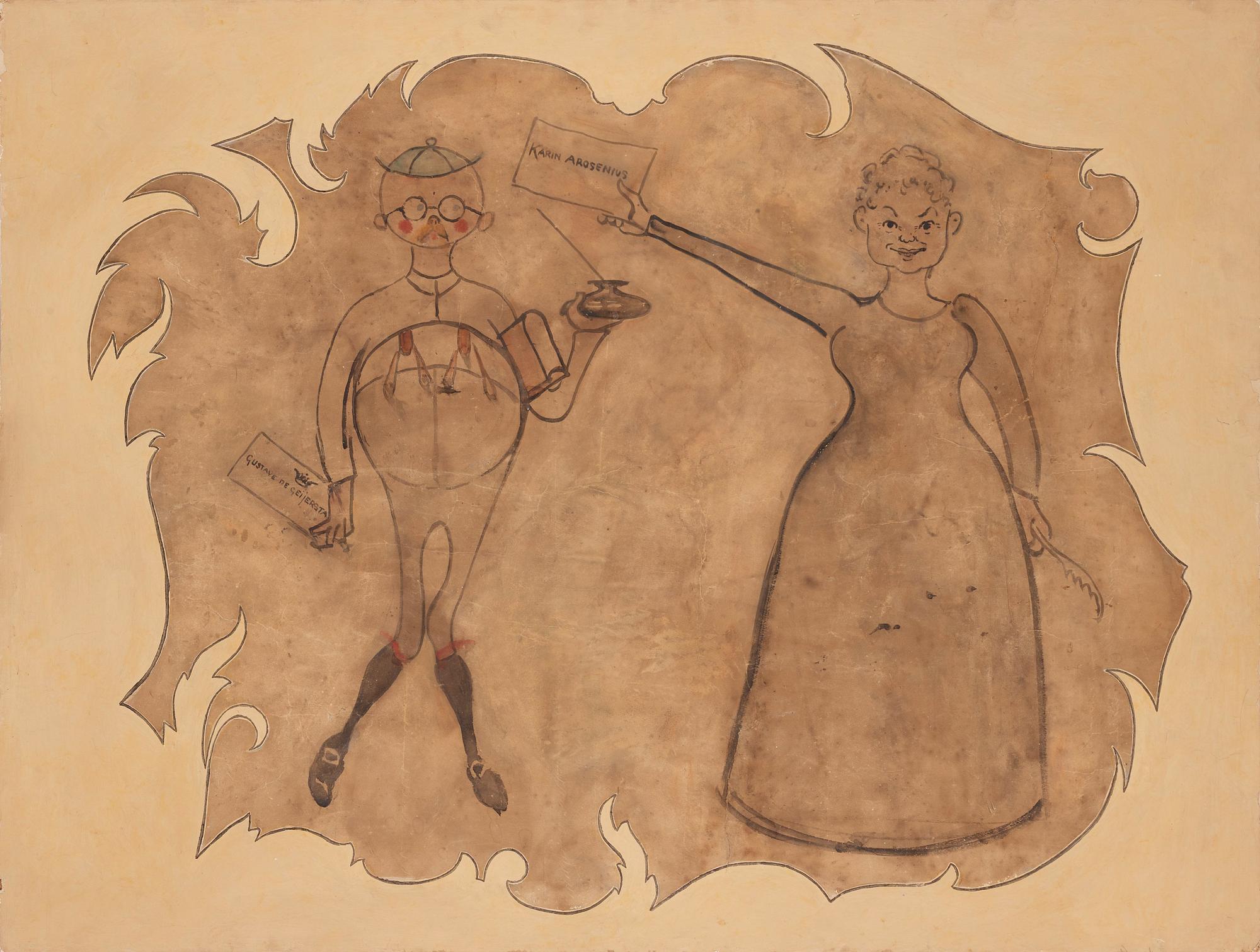 Carl Larsson, "Författaren och Skulptricen".