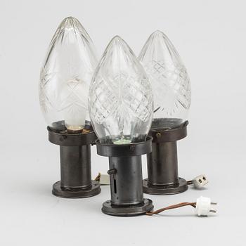 A set of three ceiling lamps, around 1900's.