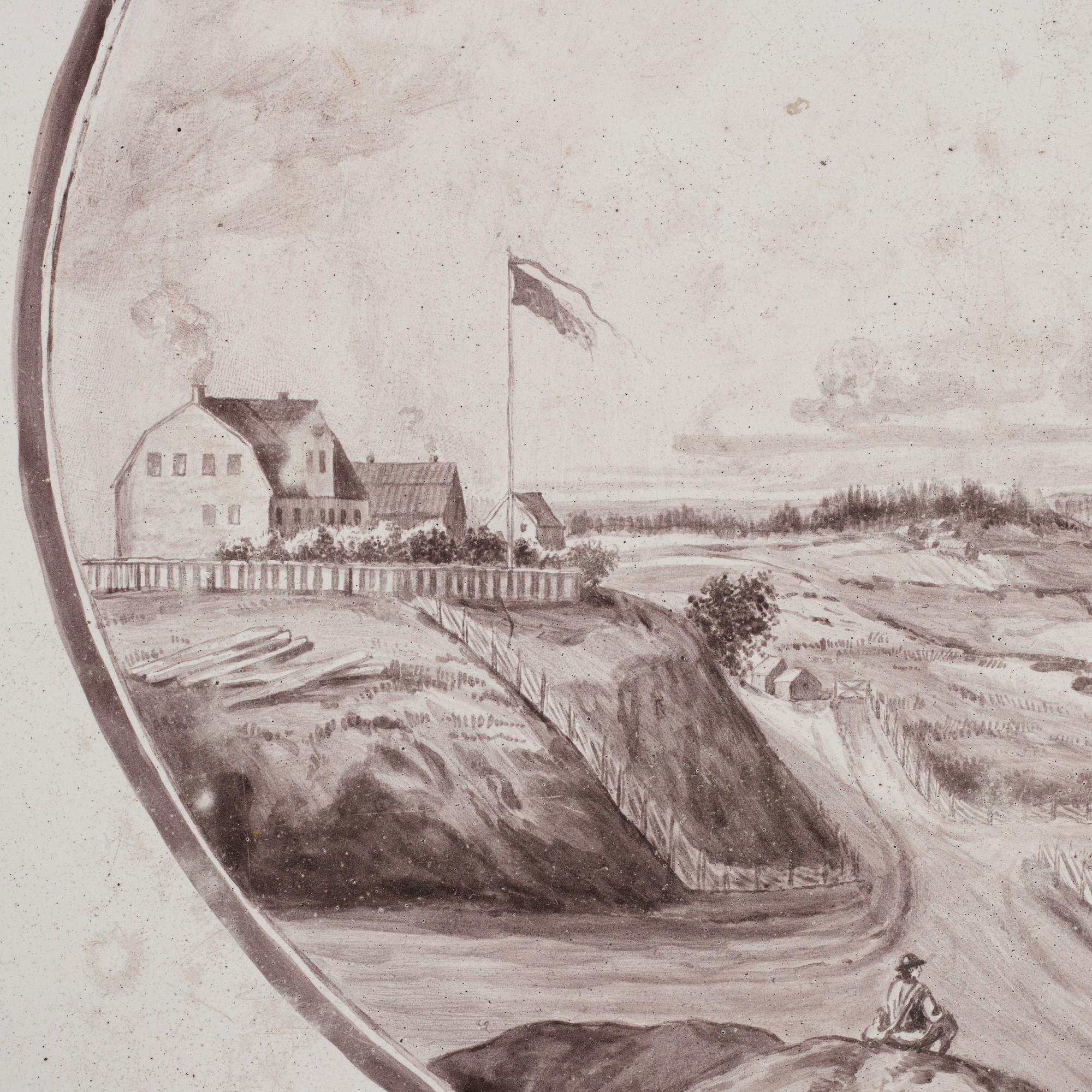 A Gustavian 18th century faience tea table.