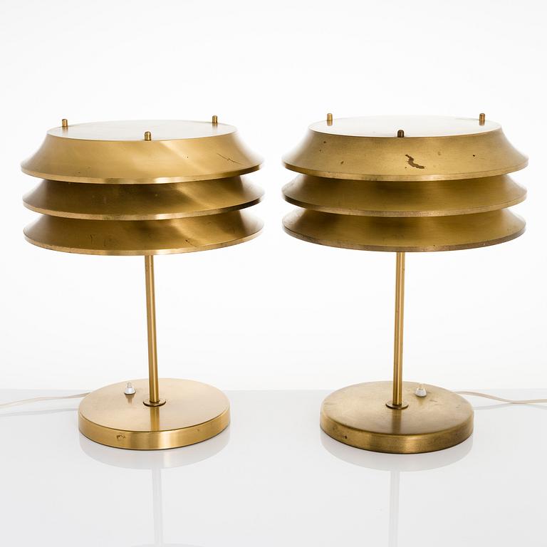 KAI RUOKONEN, a pair of 1970's table lamps for Orno.