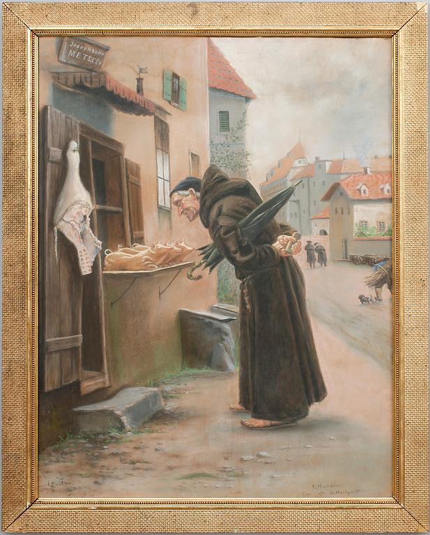 OKÄND KONSTNÄR, kopia efter G Hellquist, pastell, signerad C Halldén.