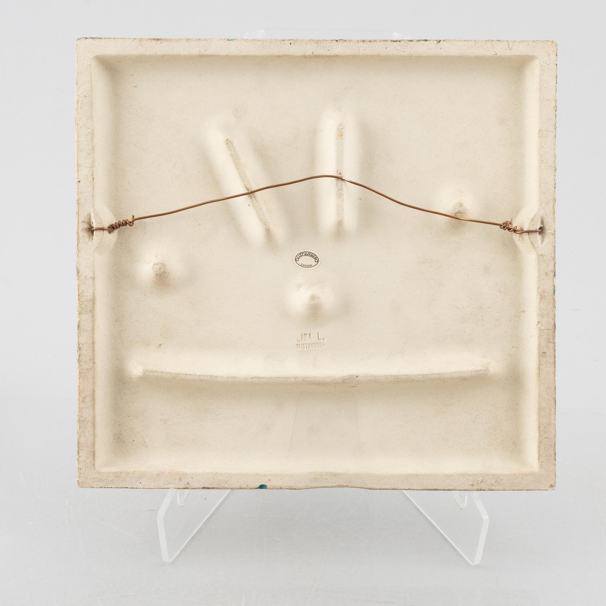 Lisa Larson, väggrelief, stengods, Gustavsberg.