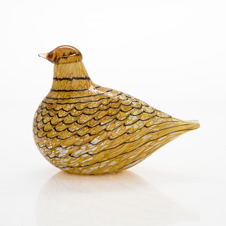 Oiva Toikka, a 'Summer Grouse' glass bird, signed O. Toikka Nuutajärvi.