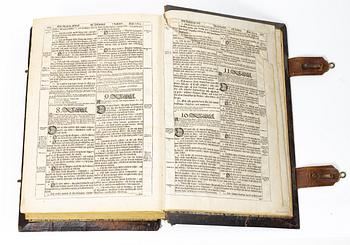 Karl XII:s stora kyrkobibel, 1702-3, Biblia, thet är all then heliga skrift på swensko.
