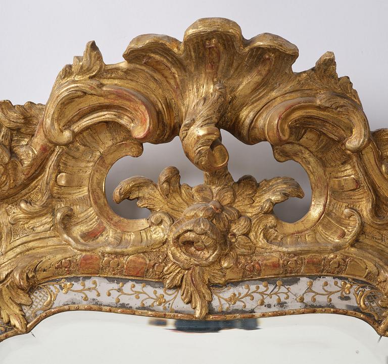 A Swedish Rococo mirror.