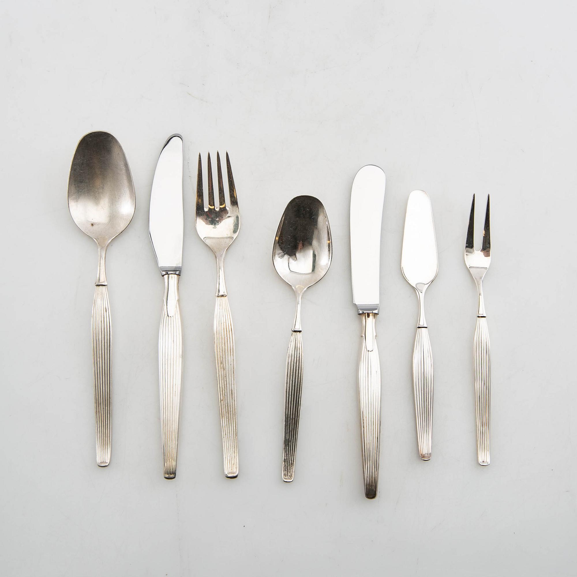 Henning Seidelin bestick 43 dlr "Savoy" nysilver Frigast Danmark 1900-talets mitt.