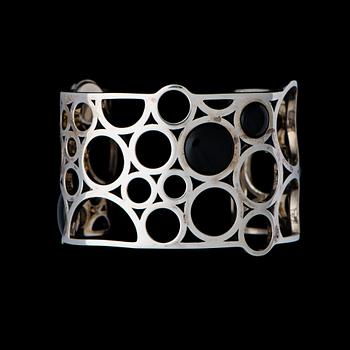 REGITZE OVERGAARD, RANNERENGAS, Georg Jensen "regitze", hopeaa, mustaa akaattia.