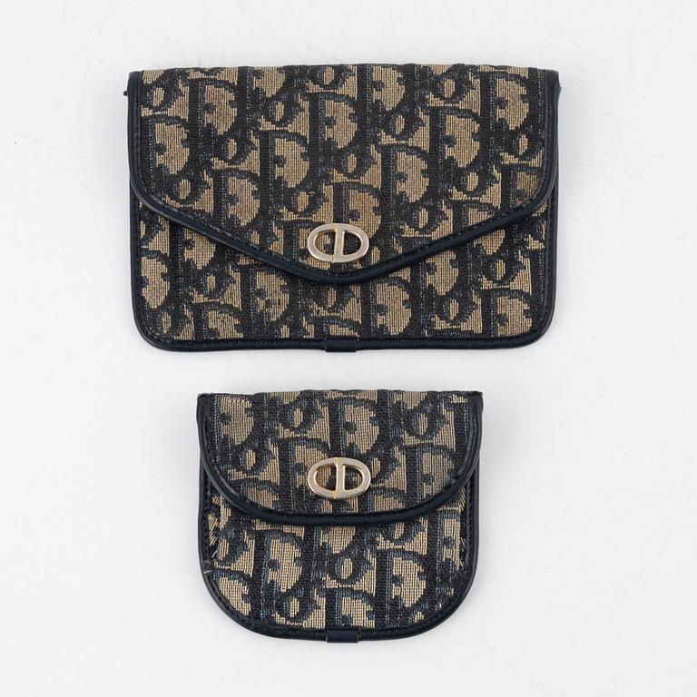 Christian Dior, a handbag, wallet, and coin purse.