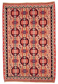 783. BED COVER. Double-interlocked tapestry. 213 x 136 cm. Scania, Sweden, around 1820-1830. Probably Yngsjö/Tuvåkra.