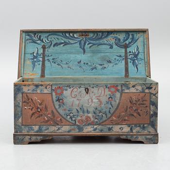 Chest, folk art, dated 1793.