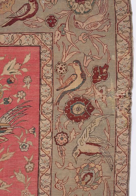 A rug, antique, silk with metal brocade, Istanbul, so called 'Koum Kapi', Ottoman empire,  ca 181,5 x 127,5 cm.