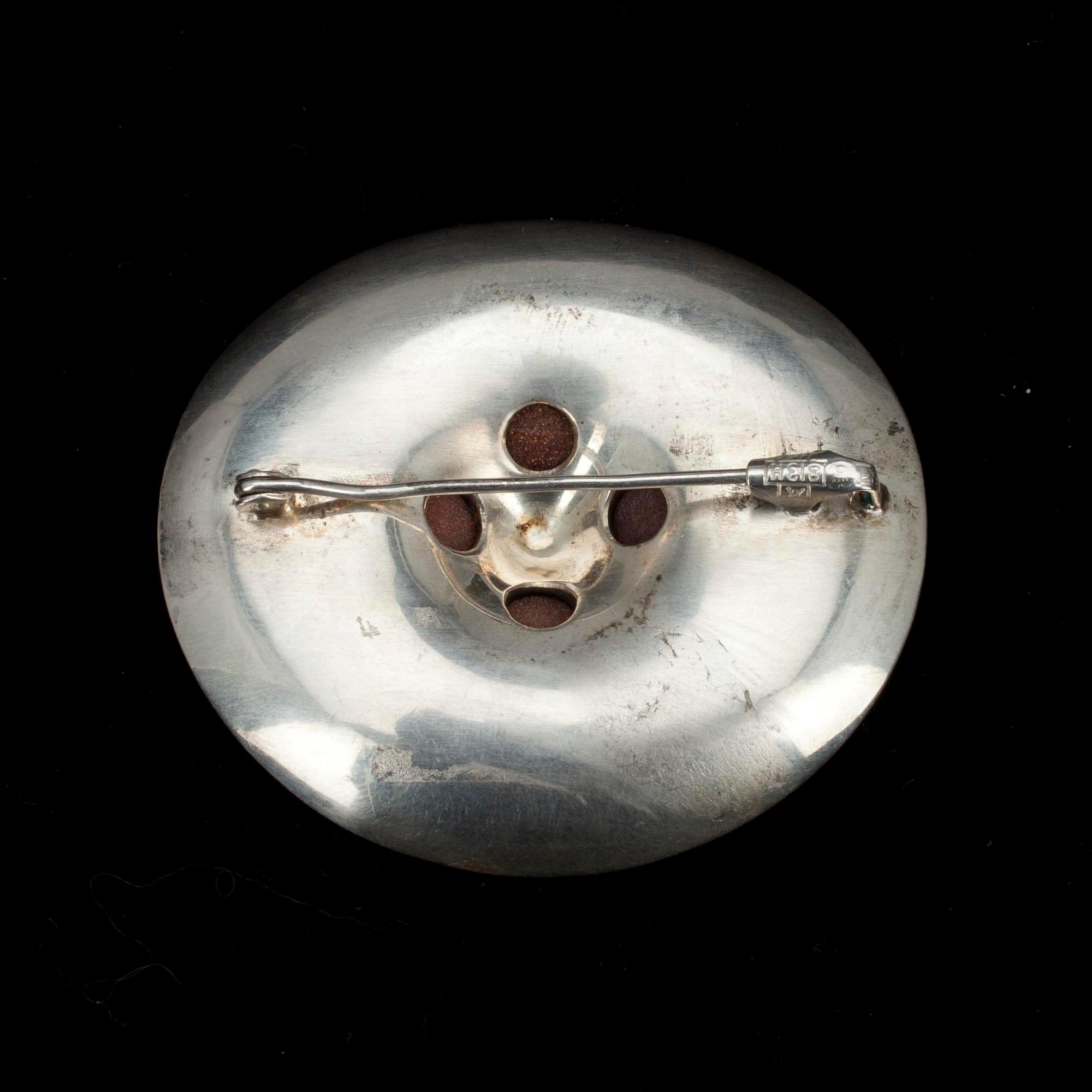 BROSCH, silver samt solstenar, Elis Kauppi, Kupittaan Kulta 1961.
