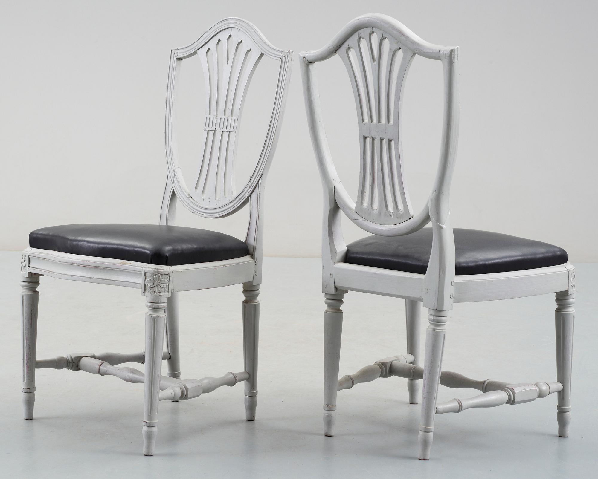 STOLAR, 6 st, delvis gustavianska, 1700-1800-tal.