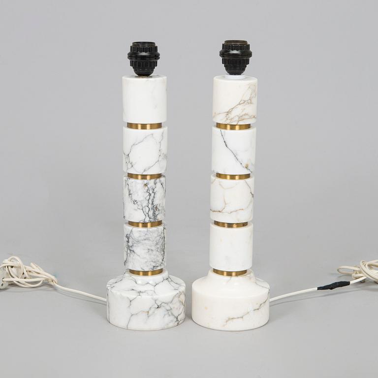 A pair of late 20th century table lamps, Italy.