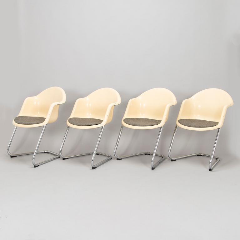 Yrjö Kukkapuro, A set of four 1970s chairs, model 419 for Haimi.