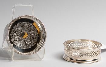 COASTERS, ett par, nysilver.